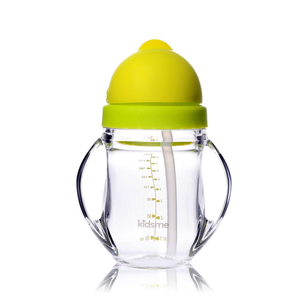 Straw Sippy Cup - Green/ Yellow